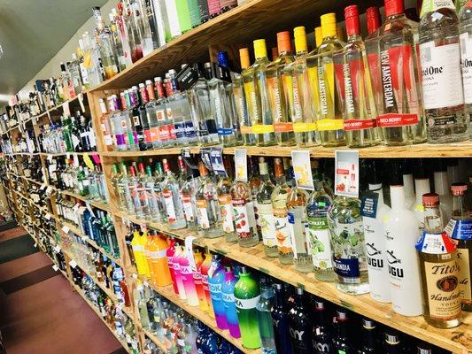 Our wide selection of vodka.