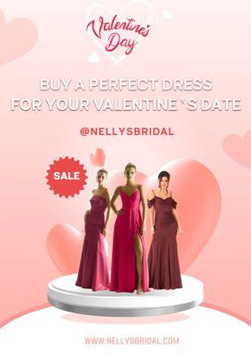 Indulge in timeless elegance. Your dream Valentine's dress awaits at Nelly's Bridal. BOOK APPOINTMENT NOW. Call us at (650) 616-9226.