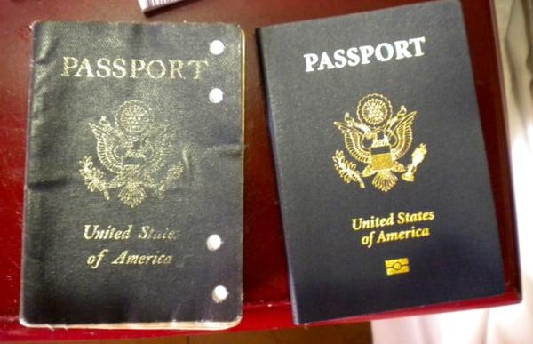 My old and new passport which they got for me in 24 hours.