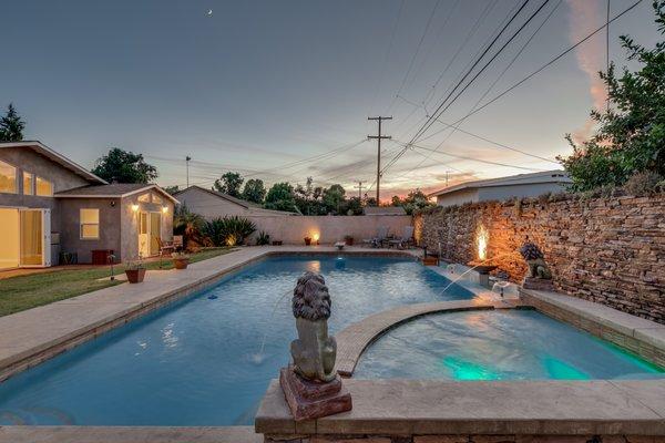 Beautiful Backyard Oasis at Sunset. New listing in San Gabriel.