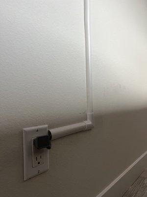 Concealed Wires with custom curve to outlet