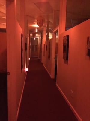 The hallway to the individual massage rooms.