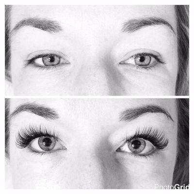 Before and After Lash Extensions by Haley at Lash Art Plus.