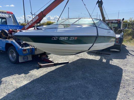 Boat sling to set on a new trailer.