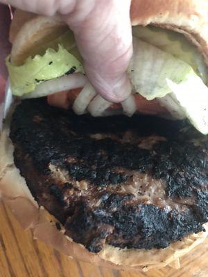 Burnt burger! Beyond Famous Star with Cheese Combo