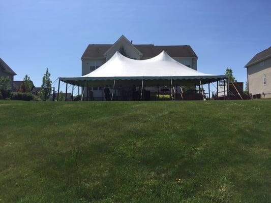 30x45  pole tent for a graduation party.