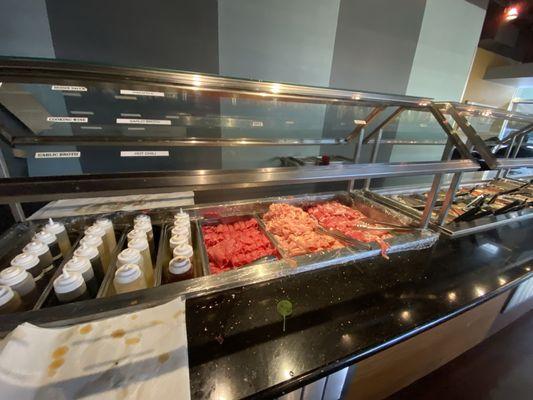 Raw buffet to choose from