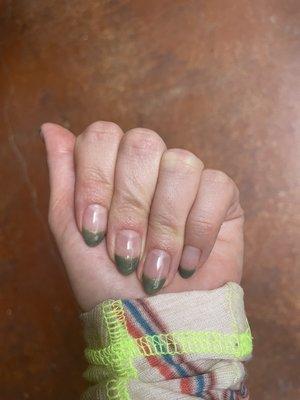 Grasshopper Color--French Tip Gel Manicure Tip by Mimi