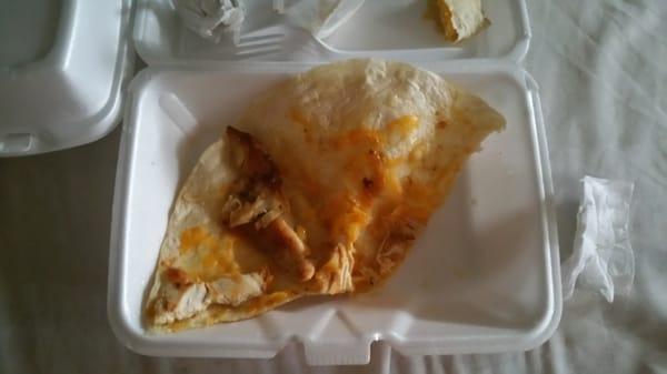 My chicken quesadilla....