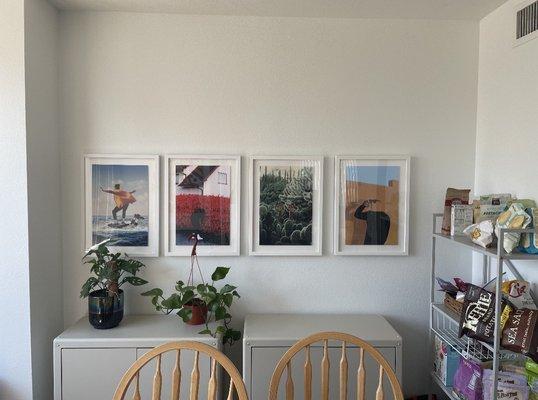 Four Aaron Ricketts prints framed by Castle Custom Framing.