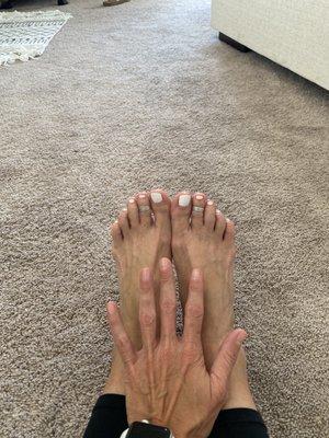 Gel Pedicure and Shine and Buff manicure