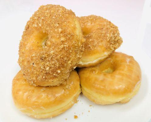 Glazed and Glazed crumb donuts