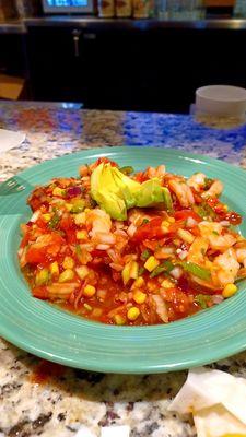 Supposed to be Shrimp Ceviche, but was warm and had a strange sweet glaze sauce in it.