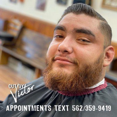 Cut by Victor text for appointment 562/359-9419