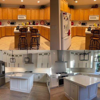 Before and after kitchen Remodel