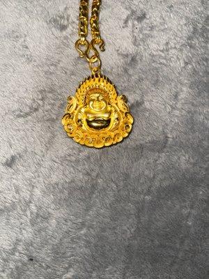 24k Solid Gold Buddha Pendent