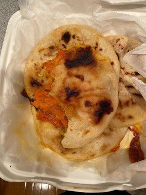 Pupusas revueltas- not sure why they're orange!