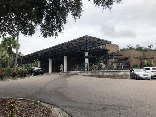 The "rear" of the library is actually the entrance.