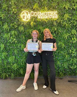 Congratulations on the completion of your Hair Extension course. Cheers to tremendous growth in the beauty industry. #cosmotek #certificate