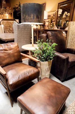 Leather accent chairs!