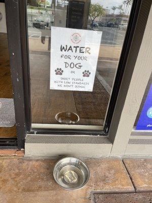 Watering bowl for dogs