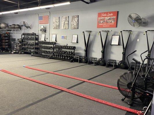 Inside - battle ropes today!