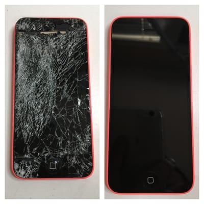 Iphone 5C broken screen . Quick, reliable, and affordable.