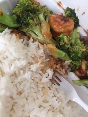 shrimp & broccoli with white rice