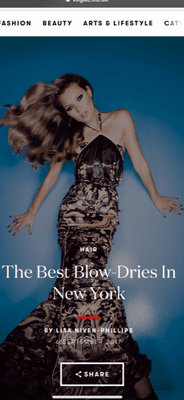 Best Blow dries in NY from Vogue UK