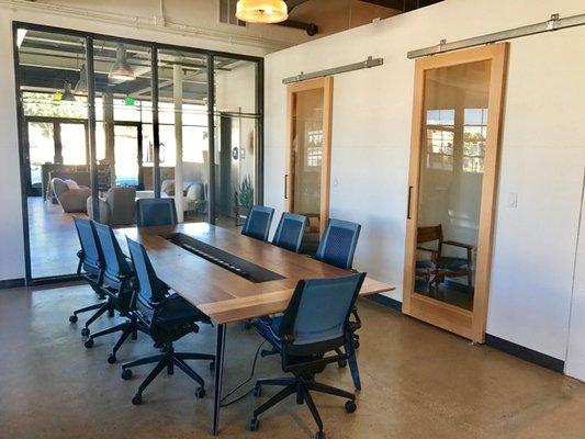 Phone call booths for some privacy.