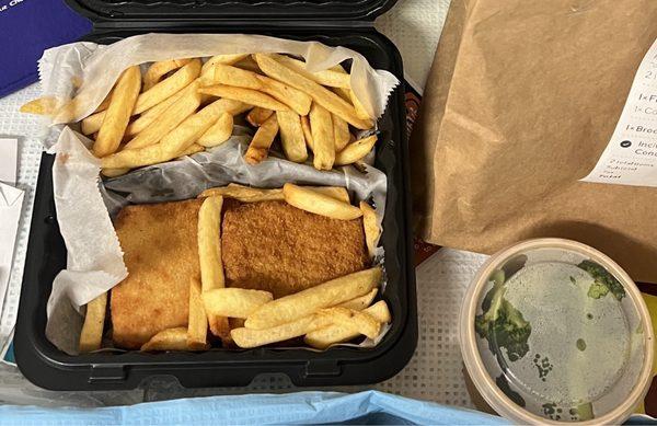 Fried cod and fries