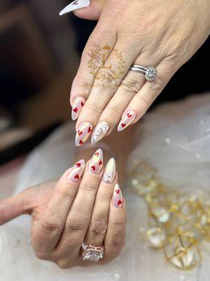 Celebrate femininity with blush pink lace nails, exuding timeless charm and grace. Embrace your delicate beauty. 
______________________