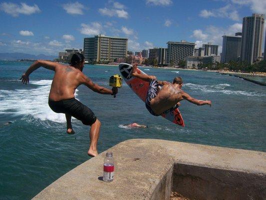 Truly this is my favorite photo of all time! I was in the water body boarding watching and my wife took this.