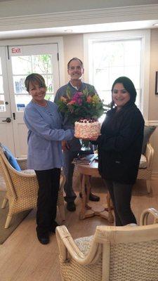 Dr. Cowan with assistants Laura (left) and Jasmin.