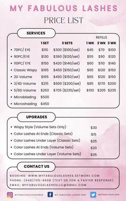 Price List Effective April 1st, 2023