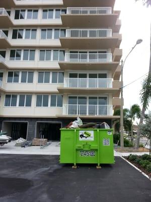 Condo dumpster rental.  We take up no more space than a typical minivan would!