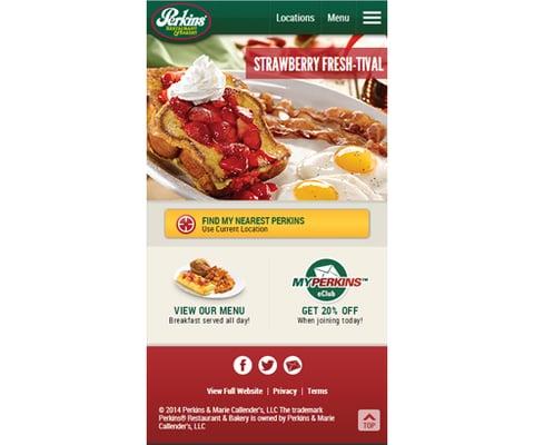 Perkins Restaurants - Mobile Site