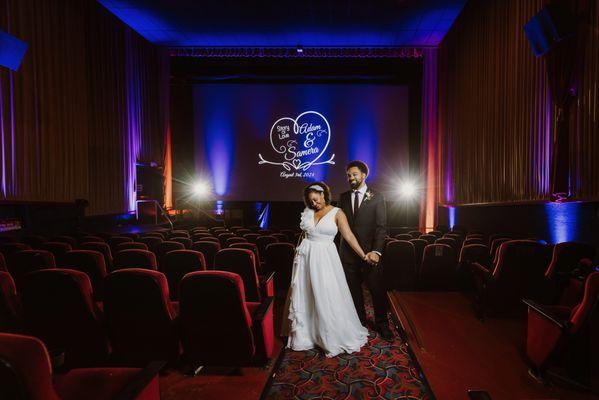 Ceremony in a vintage movie theater: The Sequoia