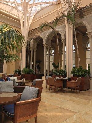 Palm court dining area for breakfast