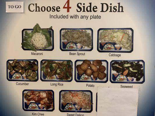 Delicious side dishes. Choose 4?  Hmmm, it's a difficult task for me.