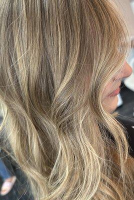 High-Lift Color blonde balayage/foliage technique-No (Bleach) Lightener used