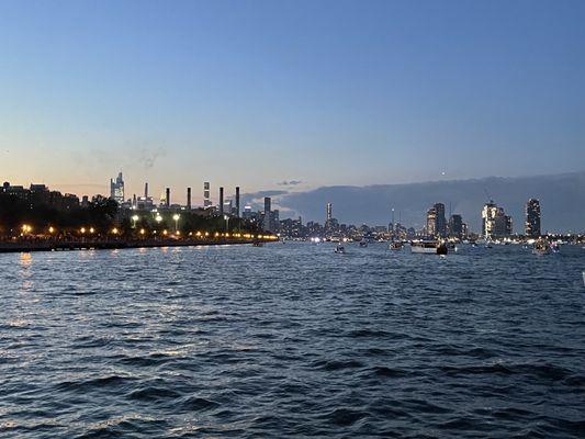 Our position for fireworks, hundreds of boats visible in front of us and captain refused to get closer.