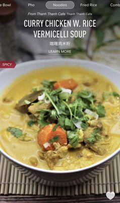 #9. Curry Chicken with vermicelli rice noodles soup