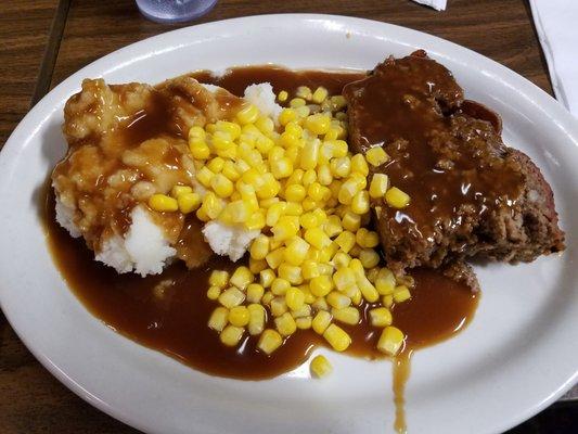 Meatloaf dinner for $9.