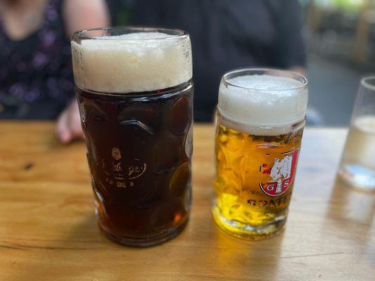 Hofbräu Dunkel and Radeberger Pilsner