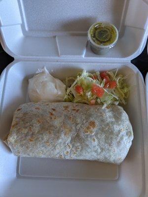 Carnitas Burrito for $9.50.