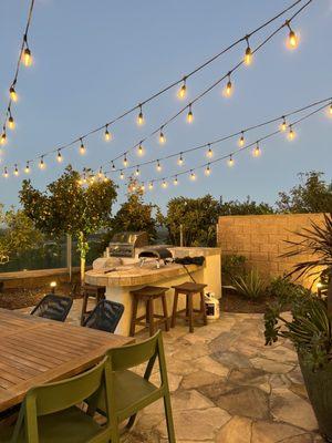 Outdoor String lights installation and design.