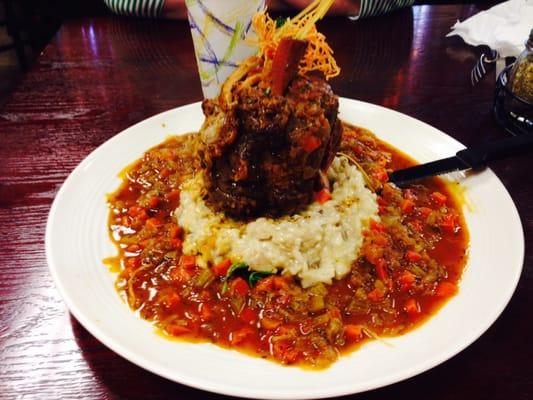 Pork Shank with Mushroom Risotto, very good, meat was tender fall off the bone.