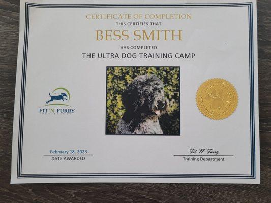 Bess's Certificate