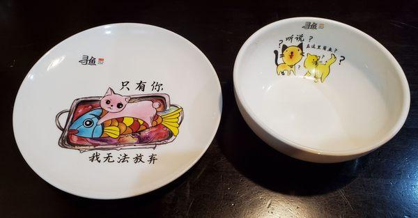 Cat Plate & Bowl